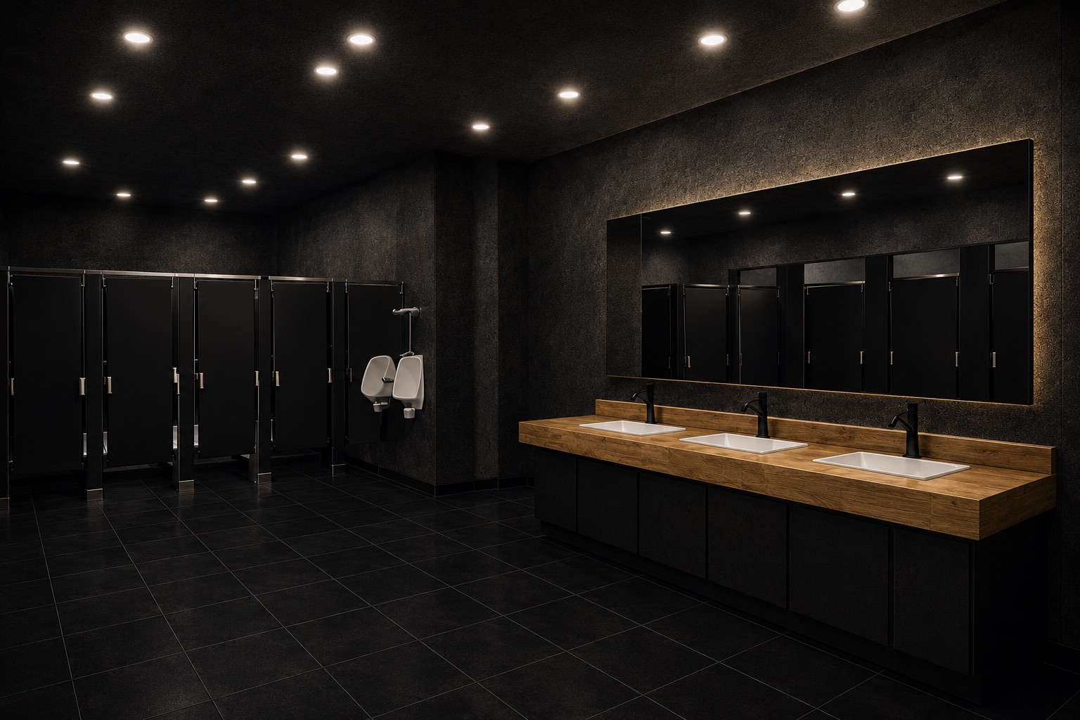 Rendering of the Apex Strength Club restroom and vanity area